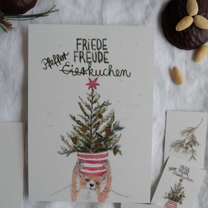 Peace Joy Gingerbread I Cartoline di Natale in set I diverse dimensioni