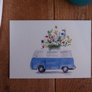 Bulli flower meadow | Greeting card set | blue