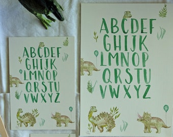 ABC Dinos | Aquarell | Kartenset Schulkind