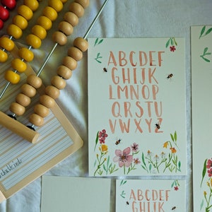 ABC Blumen | Aquarell | Kartenset Schulkind