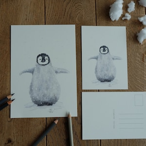 Pinguin Umarmung I Kartenset | Druck