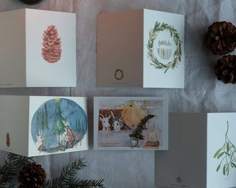 Christmas folding card set | 6 folding cards