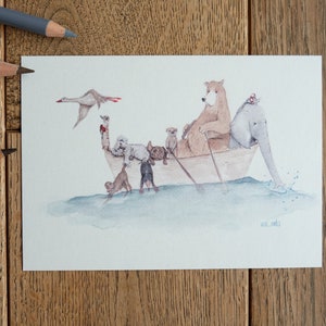 Alle in einem Boot I Postkarte I Taufkarte