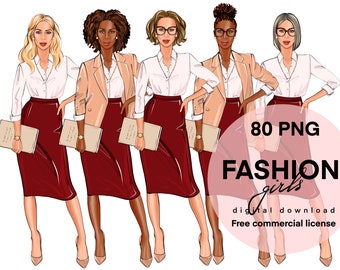 Fashion Girl Clipart Printable Planner Stickers By Olamooreart