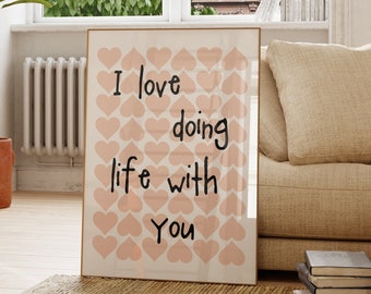 Love Quote Poster: Retro Pink Heart Print (PNG + PDF)