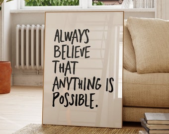 Motivational Quote Print: Trendy Minimalist Wall Art (Digital Download)