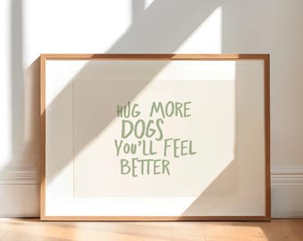 Dog Mom Gift: Trendy Sage Green Dog Art Print (Digital Download