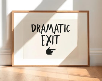 Impresión de Salida Dramática: Arte tipográfico moderno de mediados de siglo (Descarga digital)