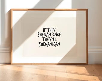 Funny Shenanigan Quote Print, Retro Office Decor (Digital Download)