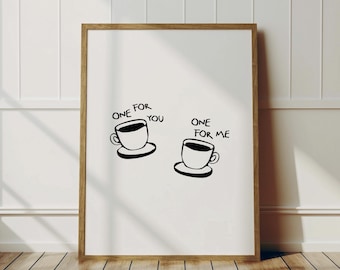 Kaffetryck: Trendig köksväggkonst (digital nedladdning)