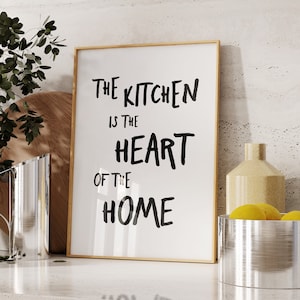 Kitchen Heart of the Home Print: Minimalist Kitchen Decor (Digital Download)