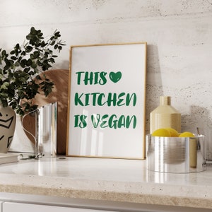 Vegan Kitchen Poster: Retro Minimalist Art (Digital Download)
