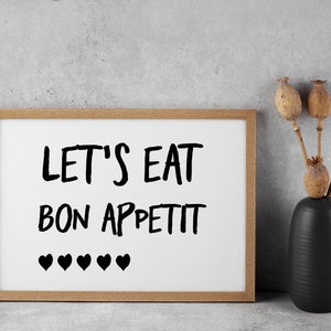 Let&#39;s Eat Print: Minimalist Kitchen Wall Art (Digital Download)