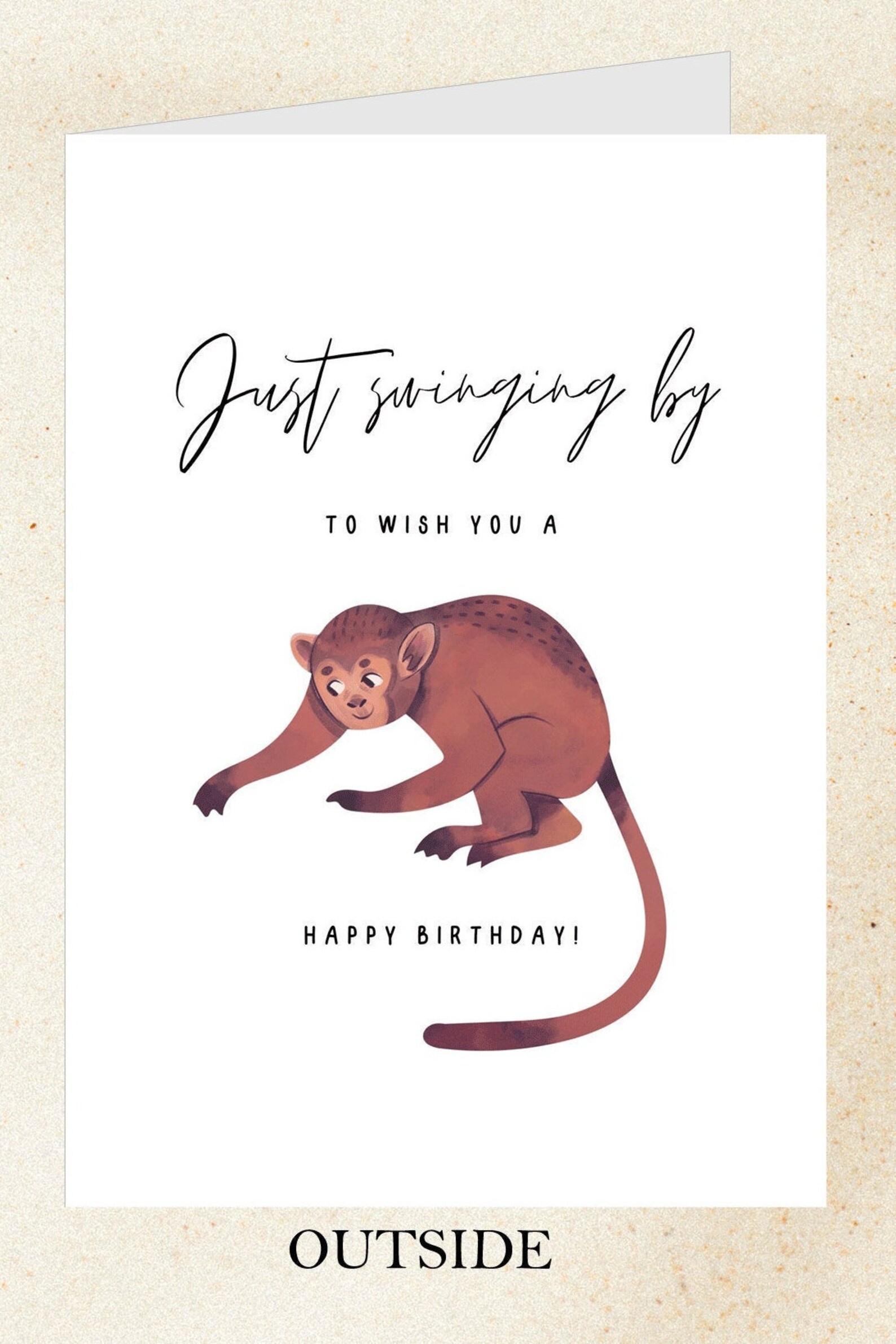 Printable Monkey Birthday Card