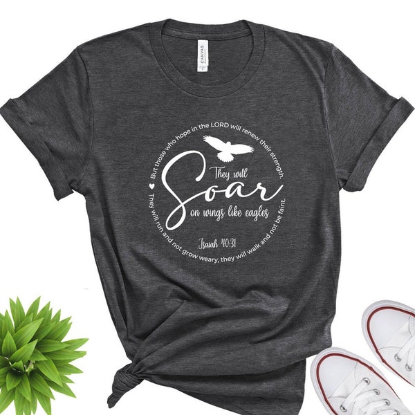 Isaiah 40 31 Eagle Shirt Bible Verse Unisex Tshirt for Men and Women Christian Gifts for Believers and Church Pastor