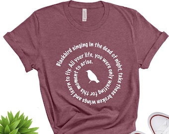 Blackbird singing, Blackbird shirt,  Music shirt, Blackbird shirt, Lyric shirt, music teacher shirt