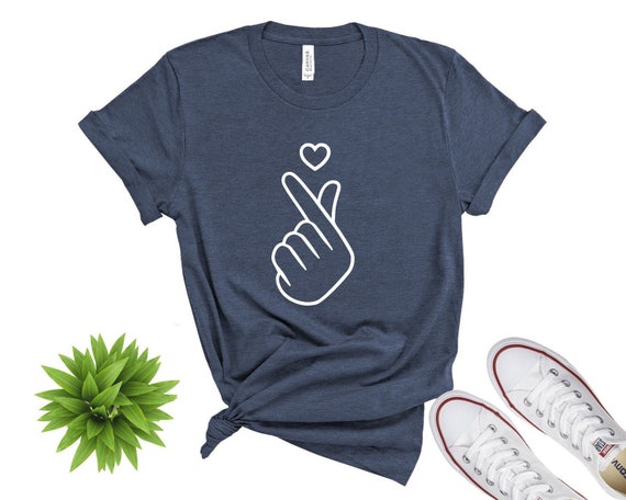 Korean Music Finger Heart Shirt K-pop 