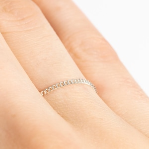 Curb chain ring - Stackable silver 925 ring - Silver thin chain - Thin chain ring - Silver 925 ring - Silver curb ring - Ring for women