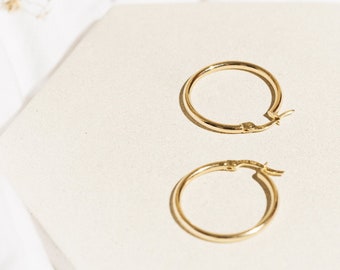 Hoop earrings - 10k14k hoop gold earrings - Dainty gold earrings - Tiny gold earrings - Hypoallergenic 14k Gold Hoop Earrings