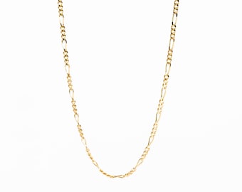 Figaro chain necklace - Gold figaro necklace - Thin figaro chain (1.10mm) - 10k14k solid gold - Gold link chain necklace - Layering necklace
