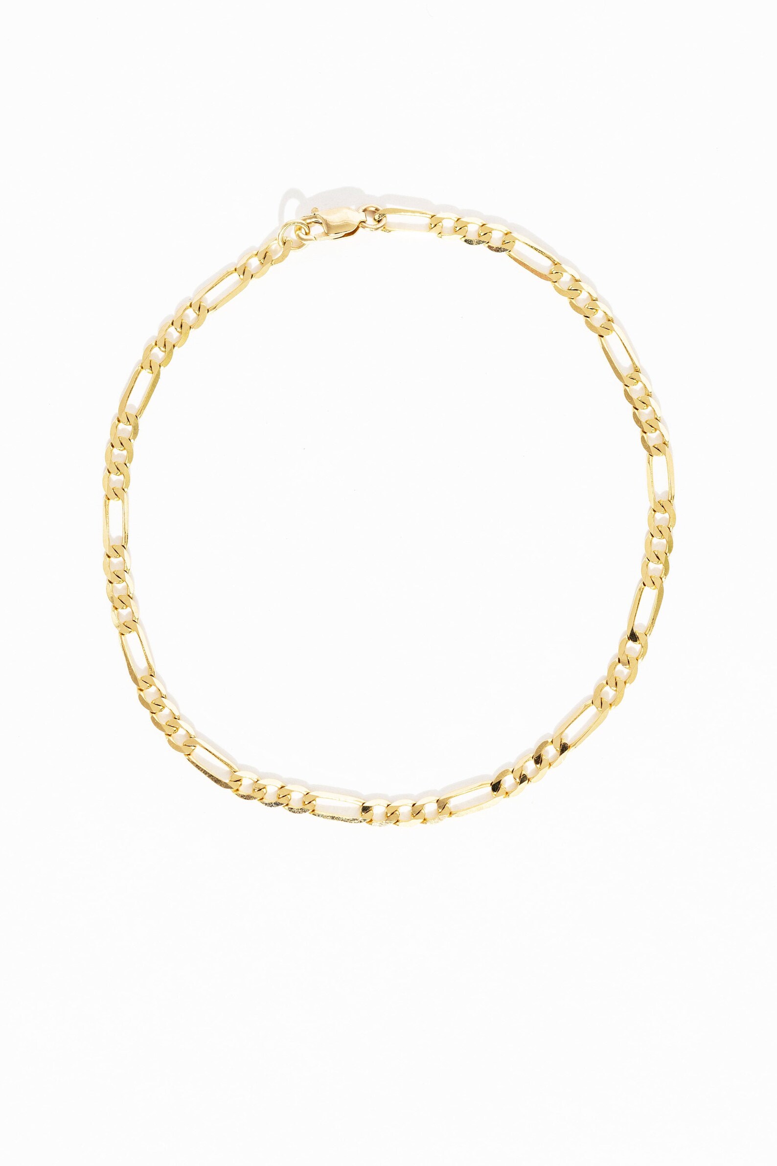 Figaro solid gold bracelet Solid gold 10k14k figaro bracelet Etsy