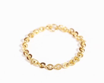 10k/14k Gold-Kabelkettenring – Zarter Stapelring