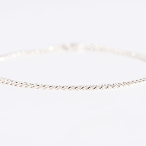 Silver curb ankle bracelet - Silver 925 bracelet - Curb chain bracelet - Silver 925 jewelry - Unisex silver bracelet - Silver ankle bracelet