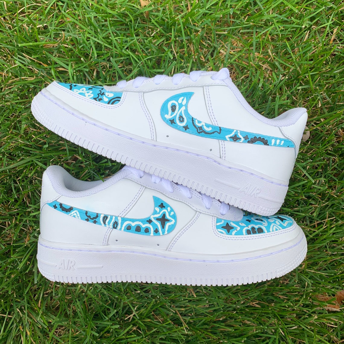 nike af1 blue paisley
