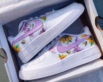 Lavender Sunflower Custom Air Force 1s