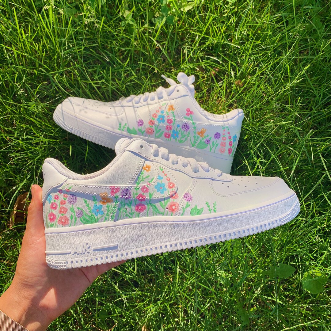custom flower air force ones