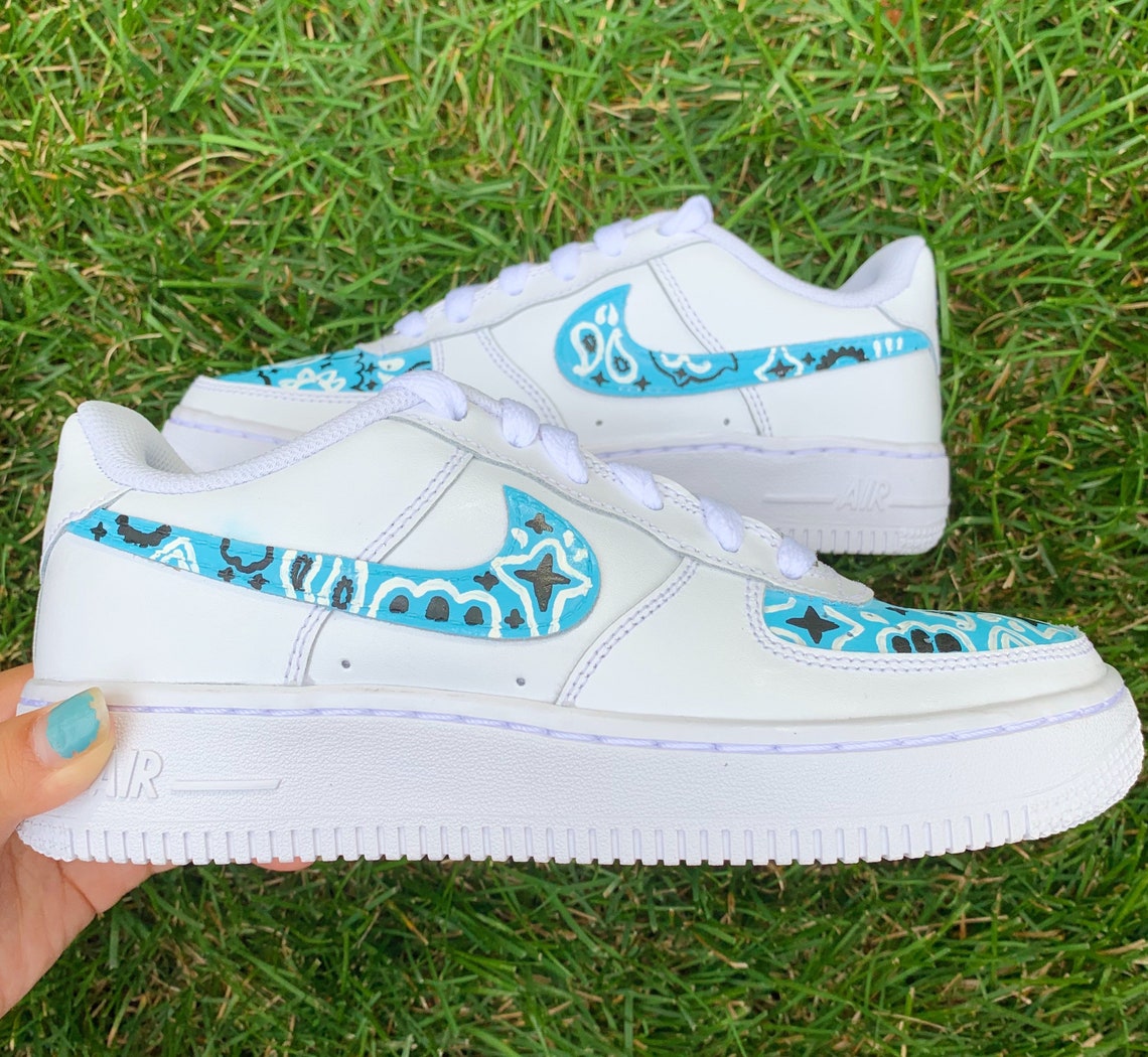 nike af1 blue paisley