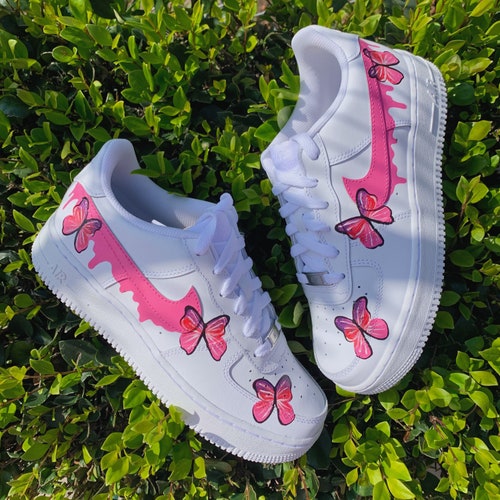 Pink Drip Butterfly Air Force 1s - Etsy
