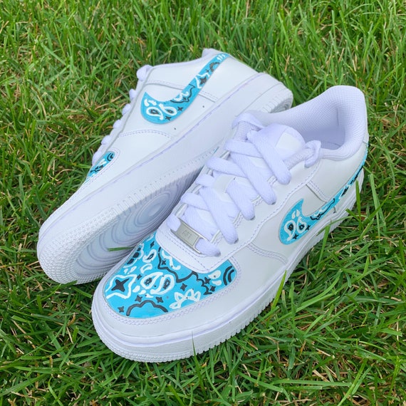 Blue Paisley Custom Air Force 1s | Etsy