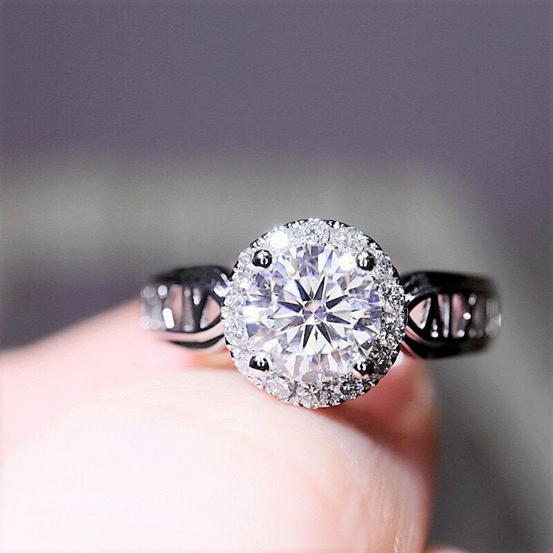 DEF VVS1 Moissanite Engagement Ring Certified 1 30ct Round Etsy UK vvs1-moissanite-letter-pendant-icedout-pendant-mens-custom-etsy