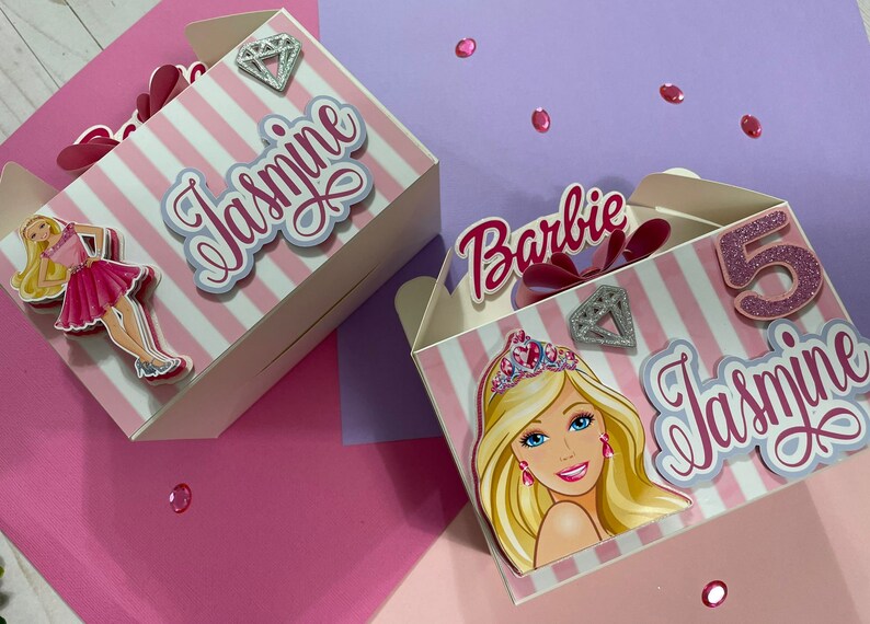Barbie Party Boxes Barbie Party Boxes Barbie Family Party Etsy