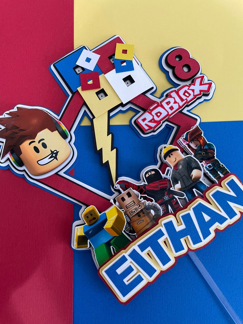 Roblox Party Roblox Cake Topper Roblox Party Birthday Cake - Etsy UK