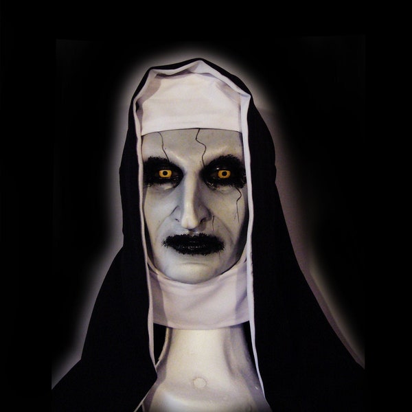 Valak Demon Nun Latex Mask, , Scary movie, Horror Costume, Halloween