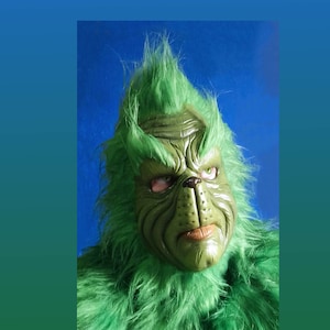 Grinch Latex Mask Version 2, wider inside, Christmas Green mask, Xmas Cosplay