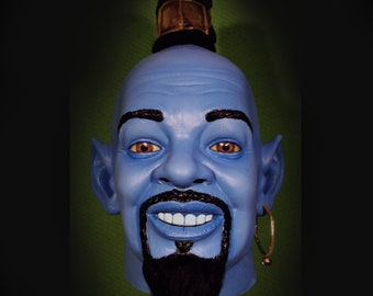 Genie latex Mask, Aladdin, three Wishes, Disney, Blue Cosplay