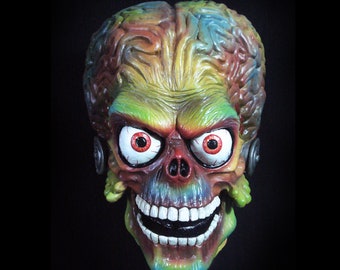Mars Attacks! Latex Mask, Green Alien Cosplay, Soldier Costume, Halloween Extraterrestrial