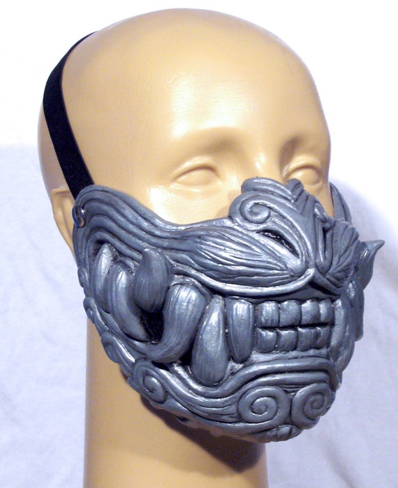 Latex Face Mask, Foo Dog, Chinese Lion, Tattoo Style, Latex Latex Face Mask, Foo Dog, Chinese Lion, Tattoo Style, Latex
