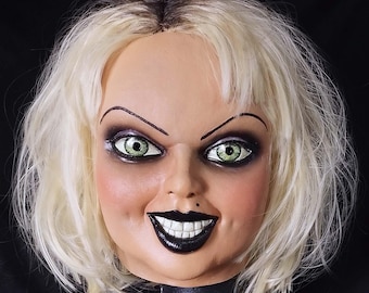 Tiffany Valentine Latex Mask, Chucky Bride Mask, Horror movie