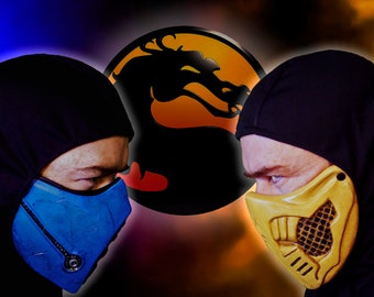Latex Face Mask, Mortal Battle, Sub Zero or Scorpion, Latex Mask, Custome, Cosplay