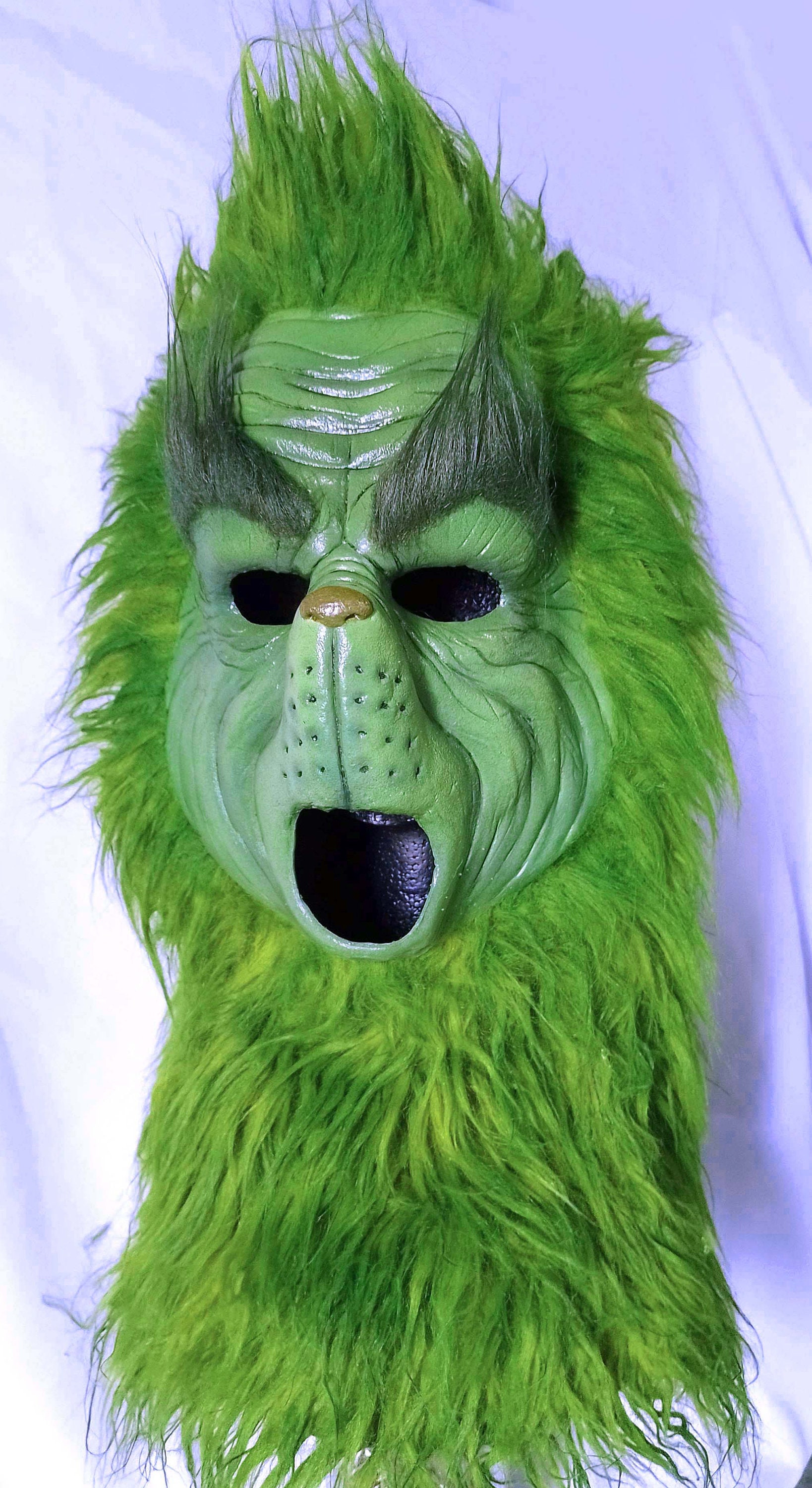 Grinch Latex Mask No Chin, Christmas Green Mask, Xmas Cosplay - Etsy