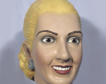 Eva Perón Latex Mask, Argentine politician Costume, Cosplay, Prop