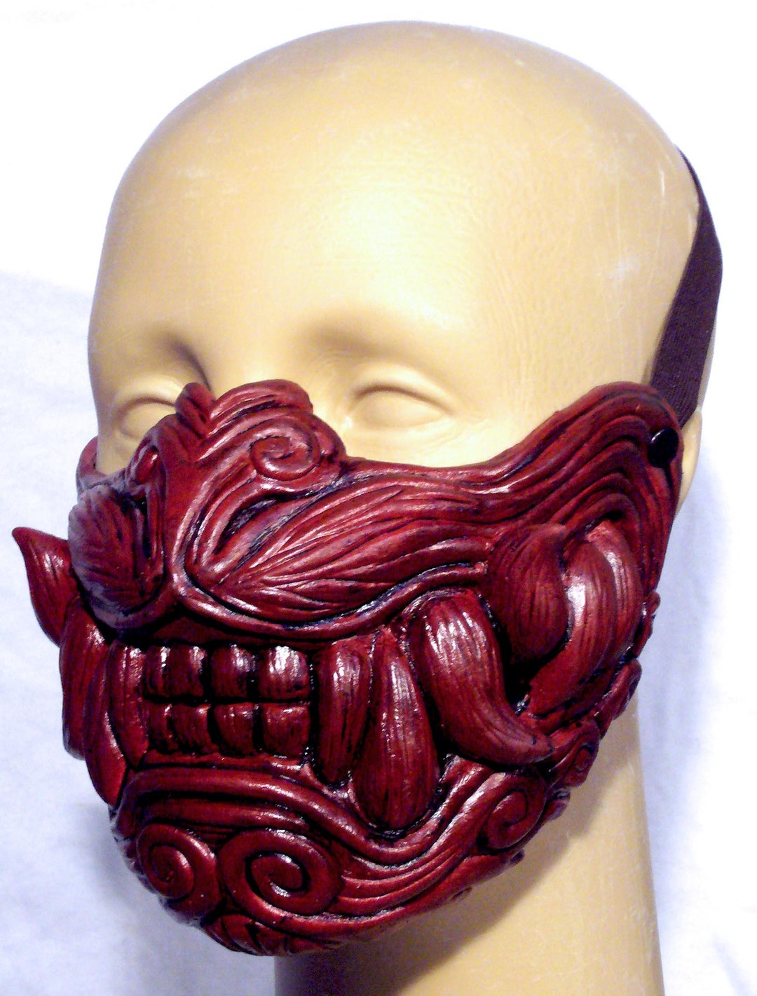 Latex Face Mask, Foo Dog, Chinese Lion, Tattoo Style, Latex Plugs