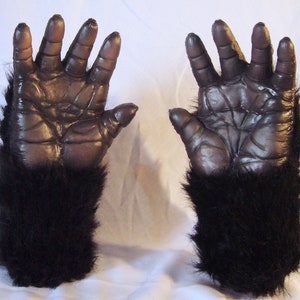 Latex Hand Gloves, for Gorilla or Werewolf (pair), Animal,Halloween Costume, Horror Cosplay