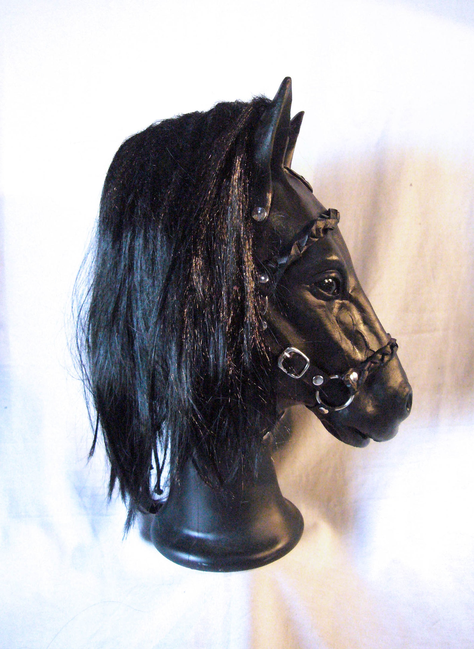 Pony Play Latex Mask Black Horse Latex Hood Fetish Handmade Etsy