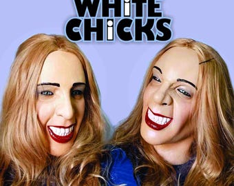 White Chicks (2 Latex Masks, pair), Tiffany and Brittany Wilson, Kevin and Marcus, Costume Accessory, Cosplay