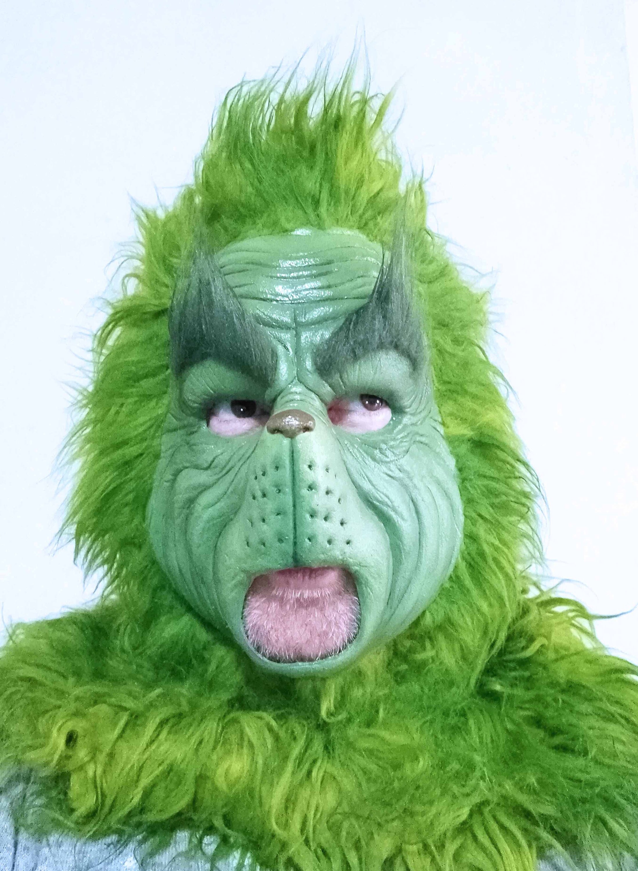 Grinch Latex Mask No Chin, Christmas Green Mask, Xmas Cosplay - Etsy